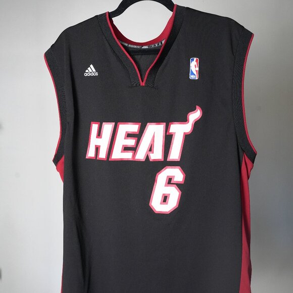 Adidas LeBron James Miami Heat Jersey, Number 6 size Large - Picture 1 of 7